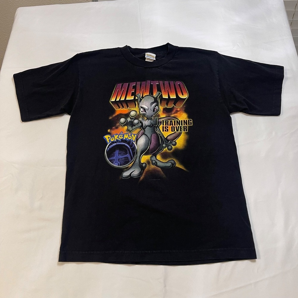 Vintage RARE 1999 Pokemon Mewtwo Training Is Over T Shirt Youth XL Nintendo 90s
